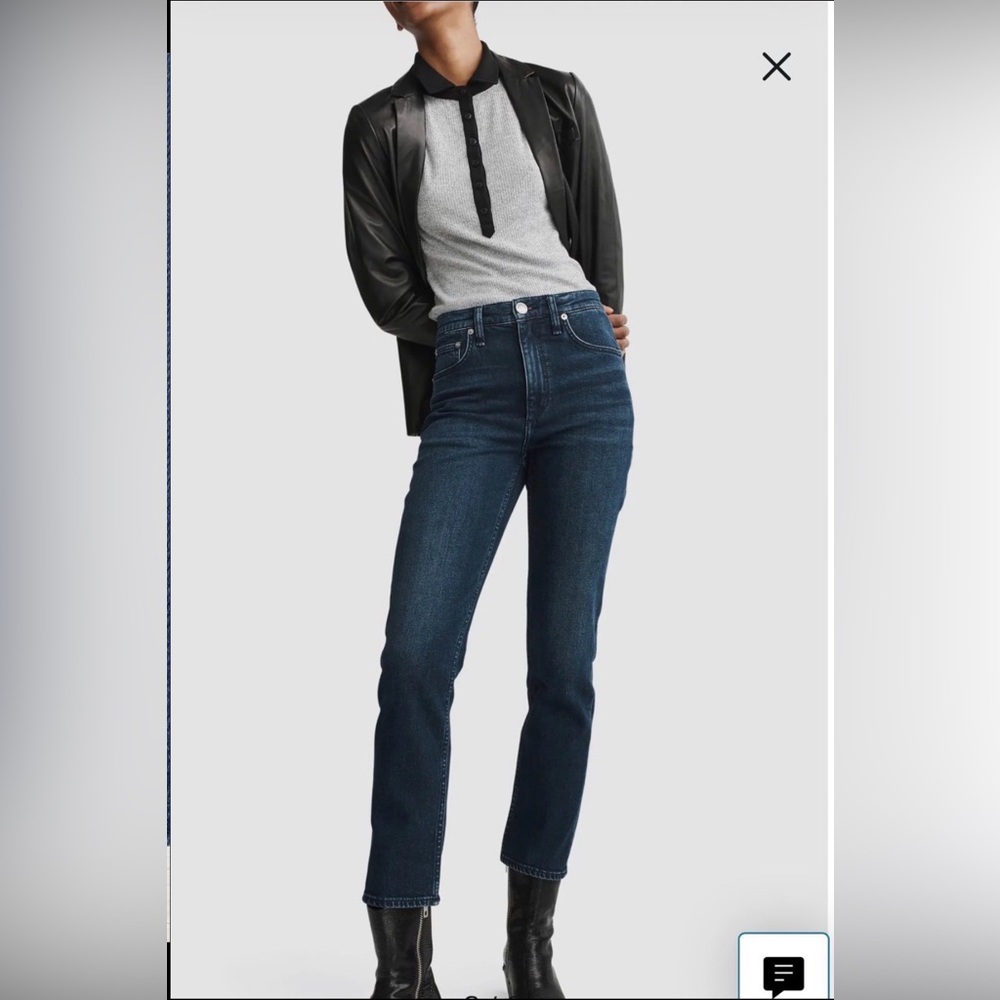 Rag & Bone The Wren High‑Rise Slim Straight Jeans- Size 26 (Rigid / Full Length)